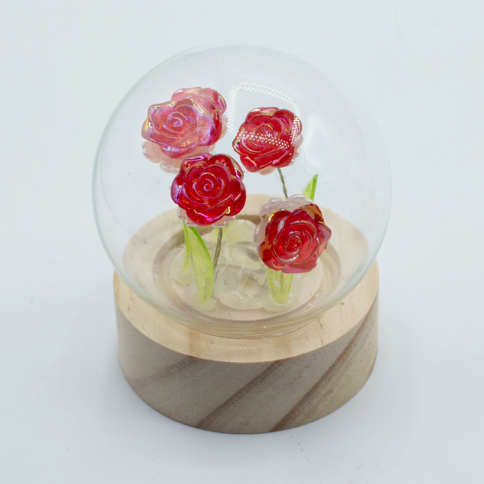 Floral Glow Garden Dome - 5 Red Roses - LED Battery product image