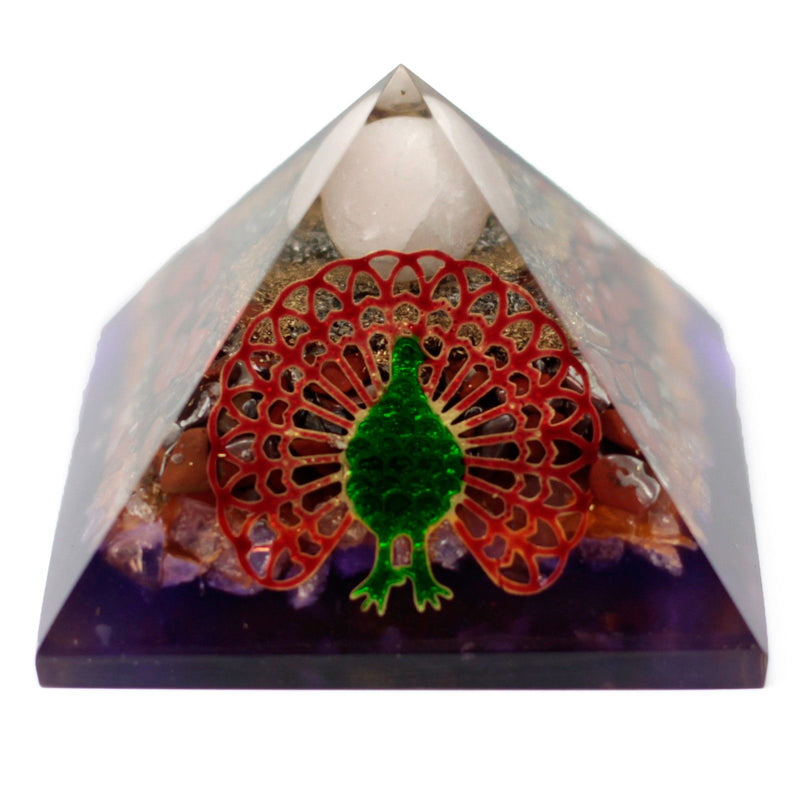 Lrg Organite Pyramid 80mm - Peacock product image