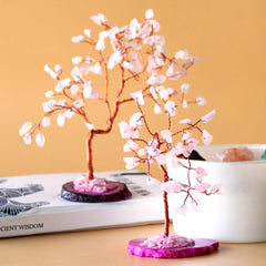 Gemstone Tree - Rose Quartz on Pink Agate Base (35 stones) product image 4