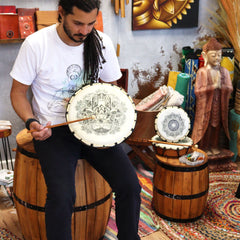 Hamsa Shamanic Drum with Two Sticks - 30cm product image 5