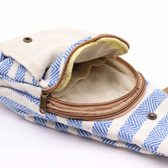 Body Cross Bag Natural Cotton - Blue & White product image 3