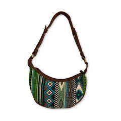 Jacquard Hobo Bag - Bold Greens (brown strap) product image 2