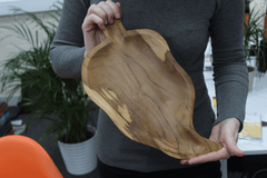 Teak Leaf Shaped Bowl - aprox 32cm product image 2