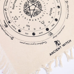 Ancient Witch Pendulum Divination Cloth - Mystic Moth - Natural & Black product image 2