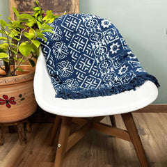 Handmade Indigo Throw - 170x120cm - Desi Stripes product image 4