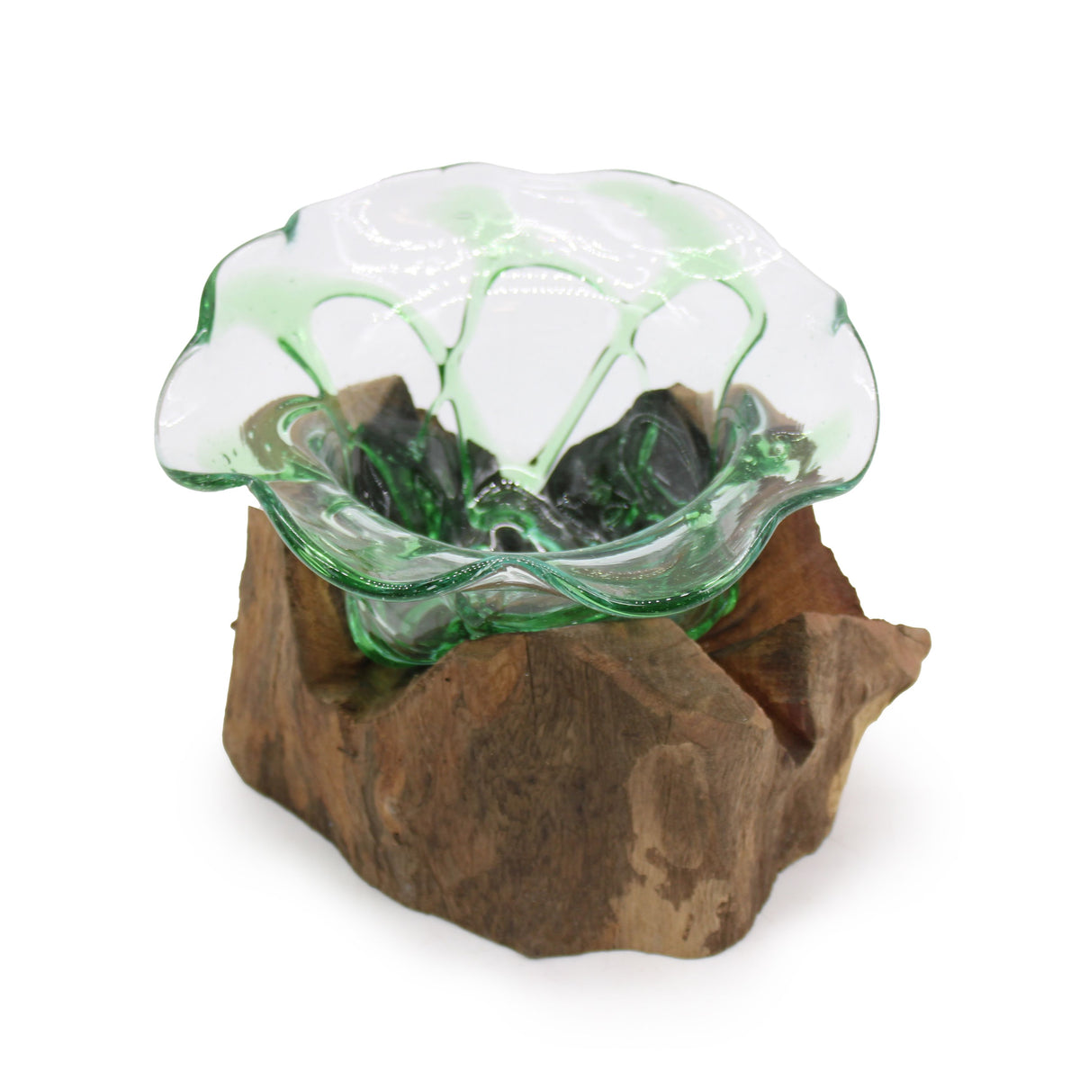 Recycled Beer Bottles - Large Fancy Sweet Bowl on Wood product image 2