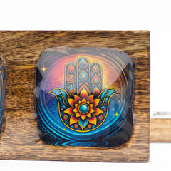 Med Enamelled Mango Tray Set - Hamsa product image 2