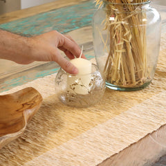 Natural Floral Glass - Bowl Candle Holder - Margarita - (8x10cm) product image 12