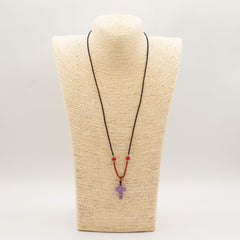Cord Necklace Gemstone Pendant - Amethyst Cross product image 2