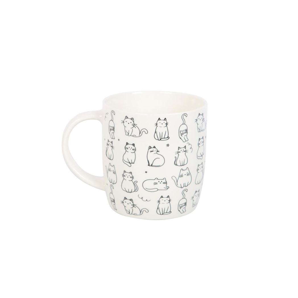 White Happy Cat Print Mug - product image 2