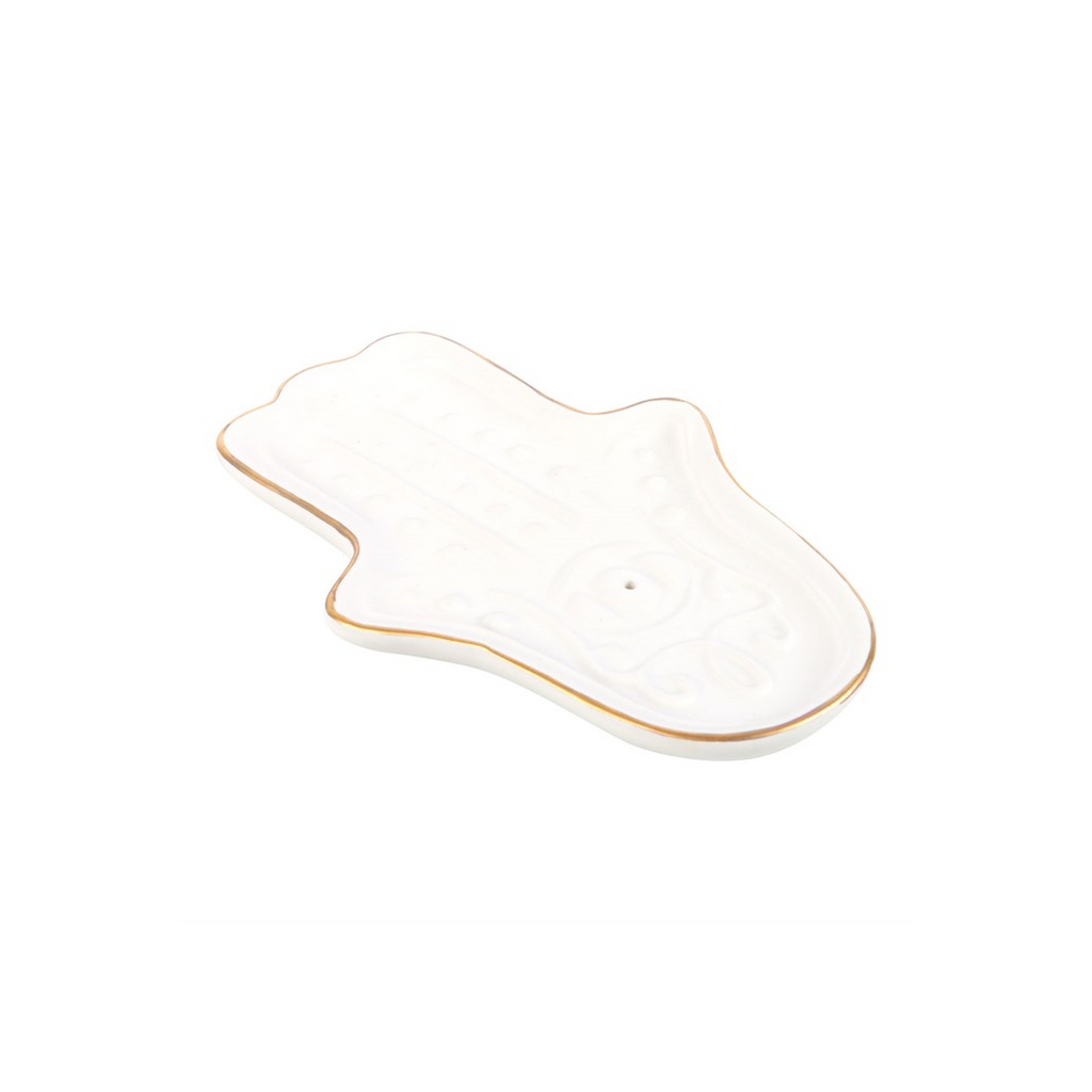 White Hamsa Hand Incense Stick Holder - product image 4