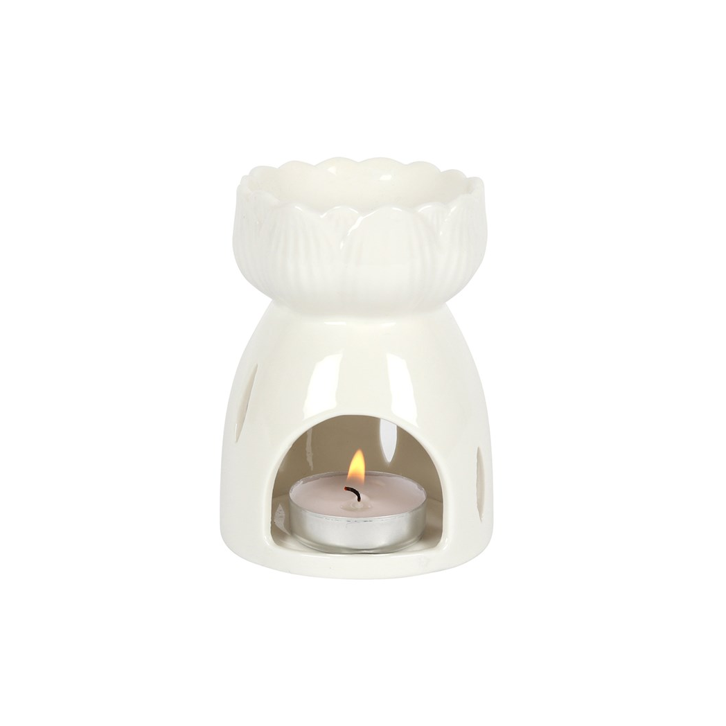 White Gloss Lotus Flower Oil Burner - product image 3