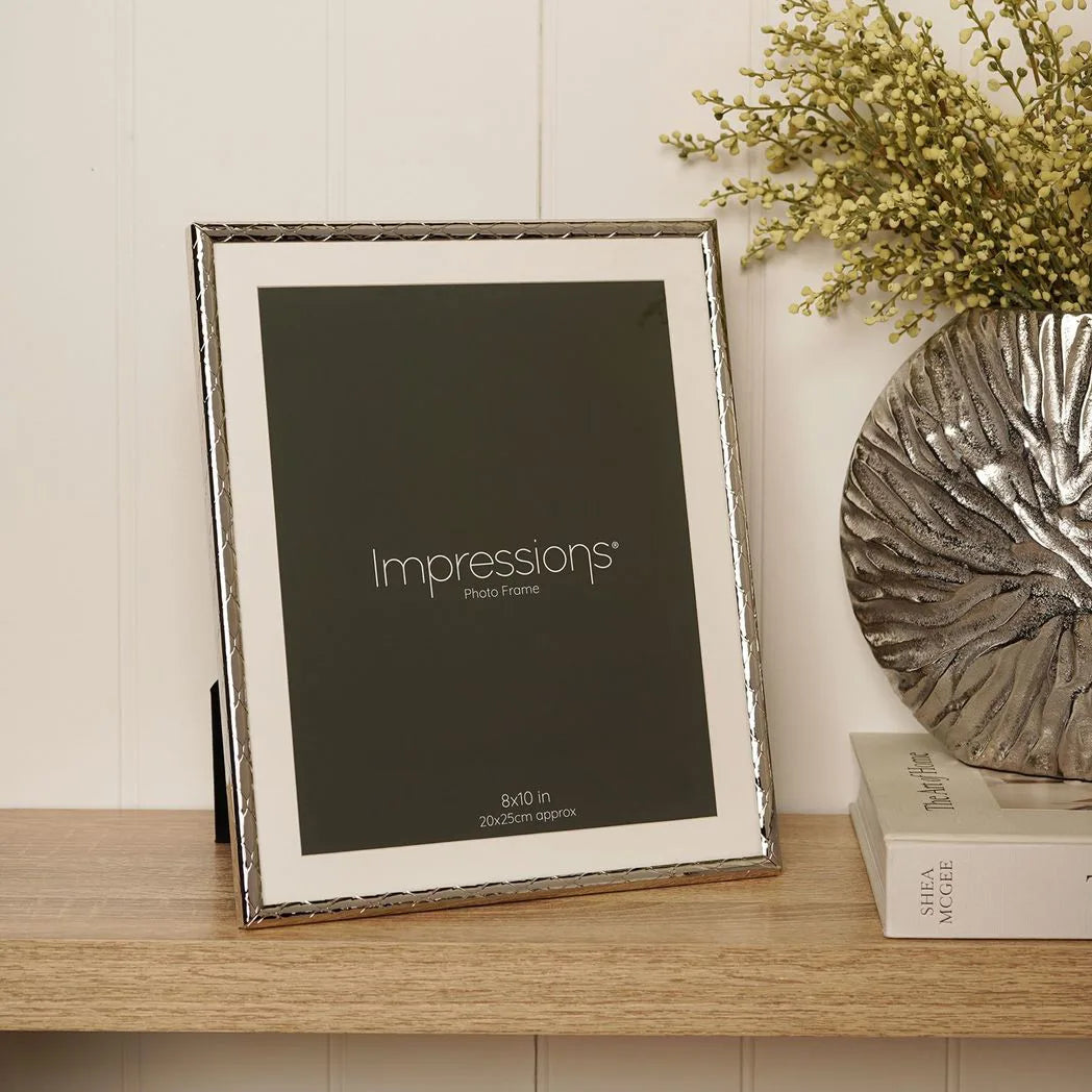 Impressions Criss Cross Silver Photo Frame 8" x 10" - image 2