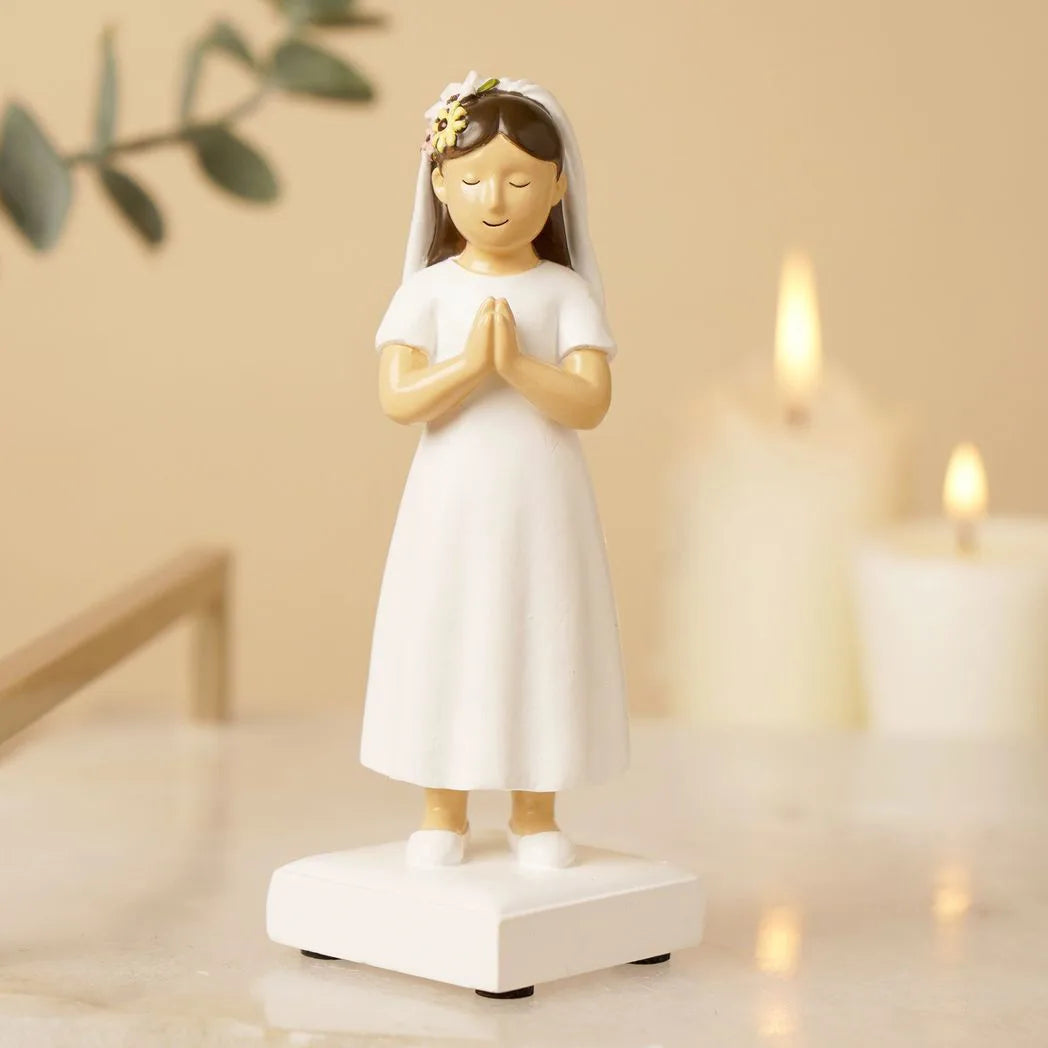 Faith & Hope Figurine - Communion Girl - Dark Brown Hair - image 2