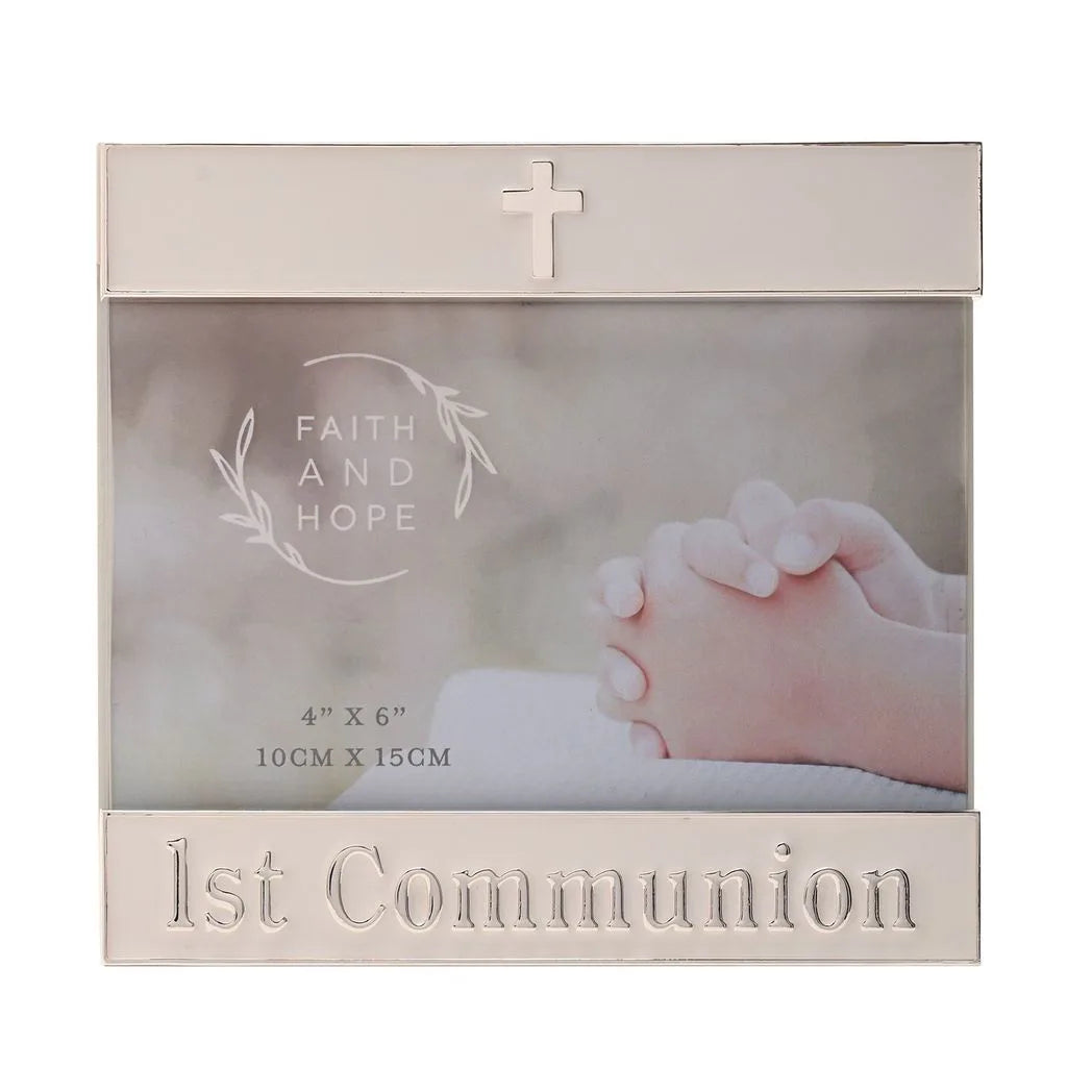Faith & Hope Enamel & Silver Frame - 1st Communion - image 4