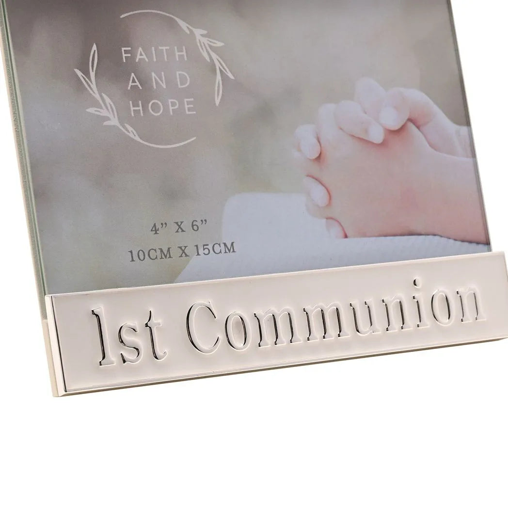 Faith & Hope Enamel & Silver Frame - 1st Communion - image 5