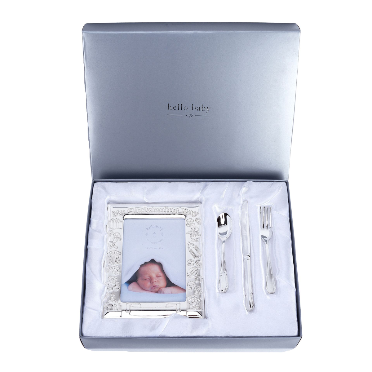 "My Christening Day" Frame with Knife Fork & Spoon Set