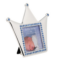 Hello Baby Silverplated Crown Frame - Blue