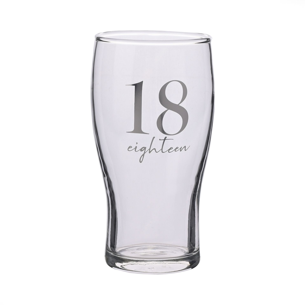 Milestones Beer Glass 18th Birthday