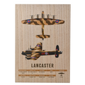 RAF Wood Effect A3 Wall Plaque - Lancaster Bomber