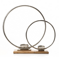 Hestia Set of 2 Metal Hoop Candle Holders 30cm & 43cm