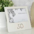 Milestones Aluminium Photo Frame with 3D Number 6" x 4" - 50