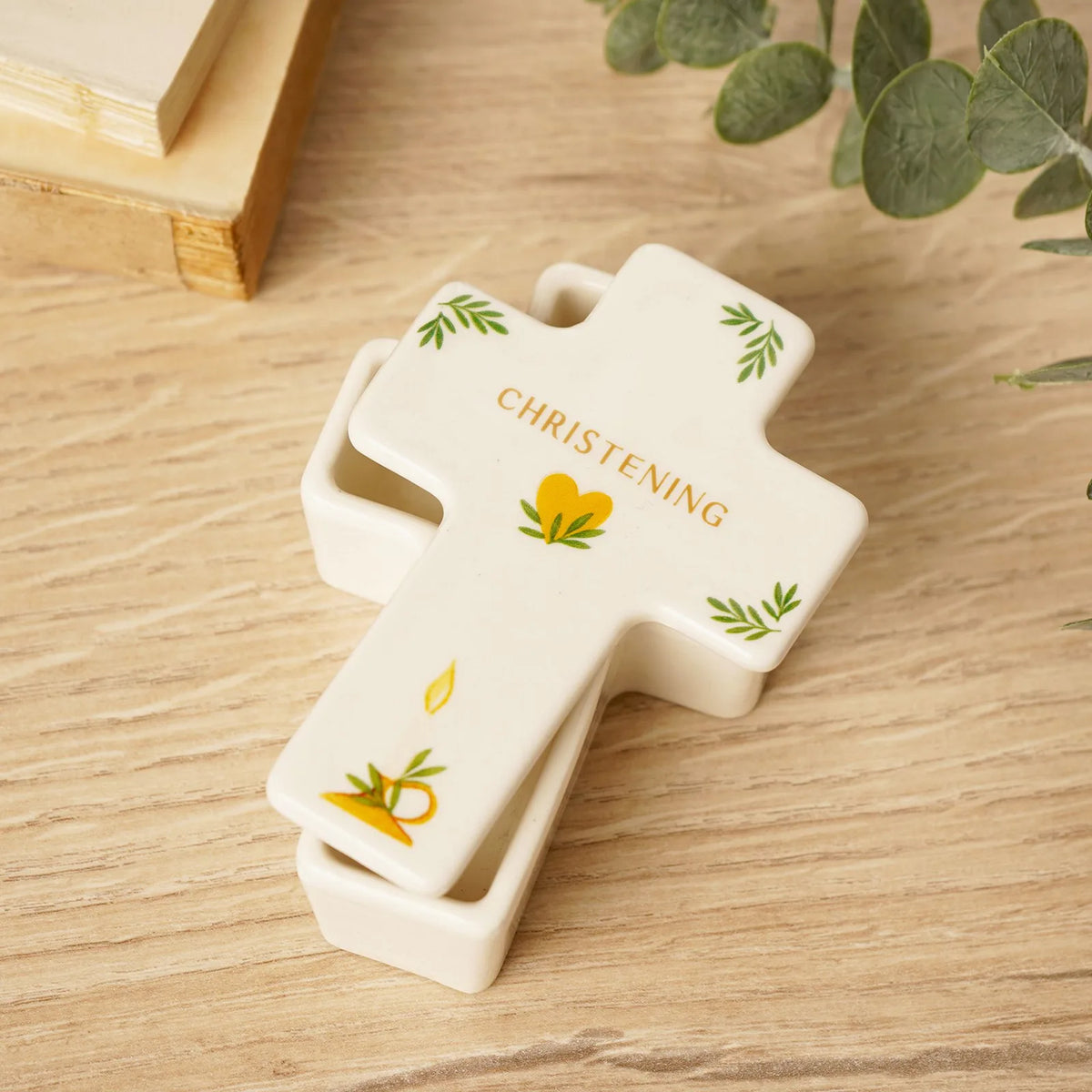 Faith & Hope Cross Trinket Box - Christening