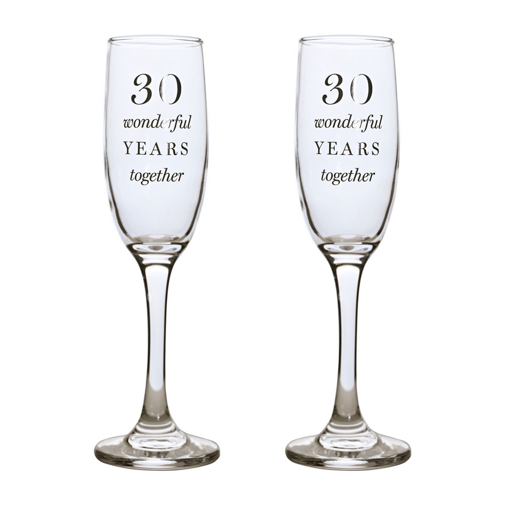 Amore Champagne Flutes Set of 2 - 30th Anniversary