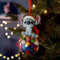 Disney Stitch on A Bauble Resin Hanging Decoration