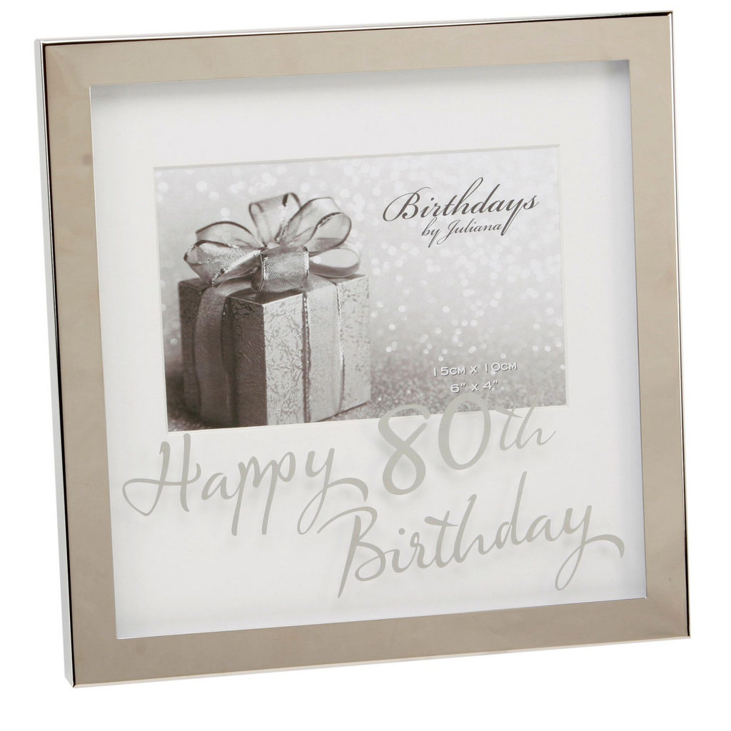 Milestones Box Frame 6 x 4 Mirror Print - 80th