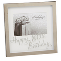 Milestones Box Frame 6 x 4 Mirror Print - 80th