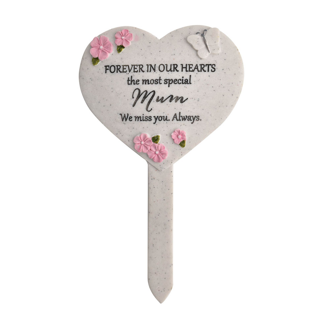 Thoughts Of You Heart Graveside Stake - Mum