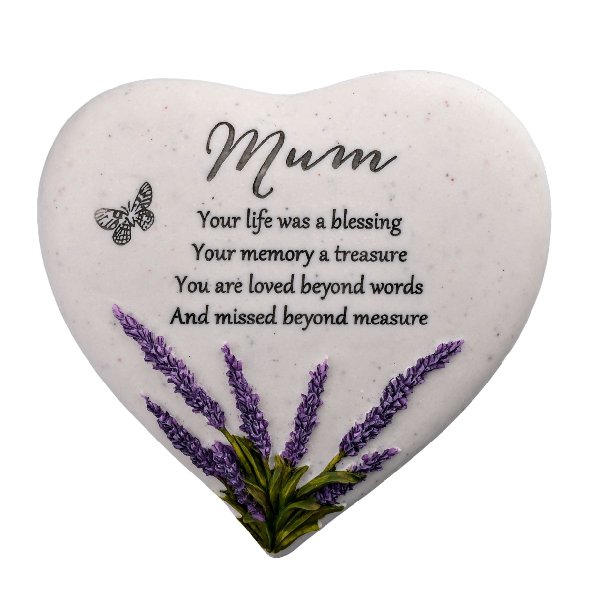 Thoughts Of You Heart Stone / Lavender - Mum