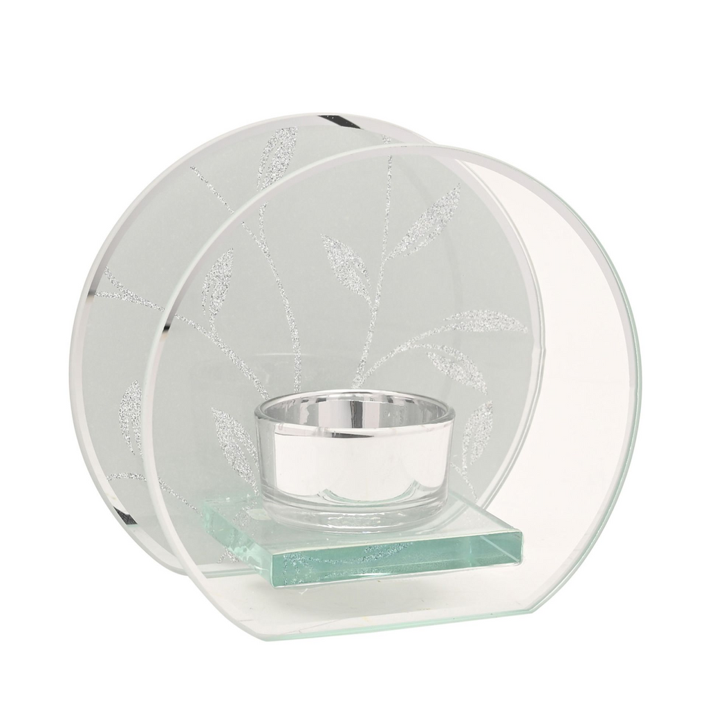 Gold Glitter Leaf Tealight Holder | Hestia