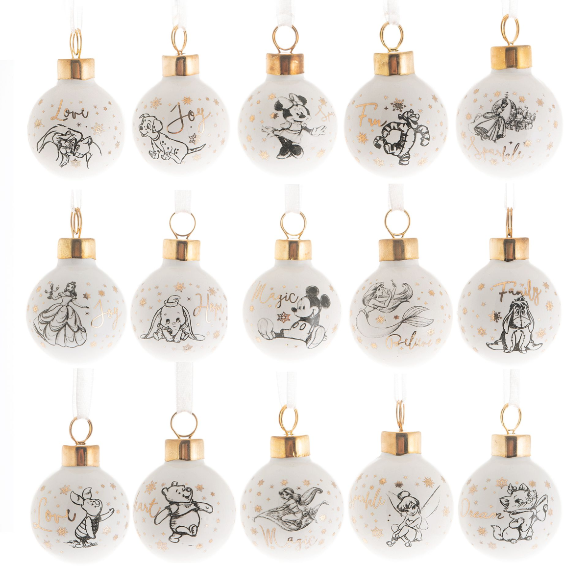 Disney Set of 15 Ceramic Baubles