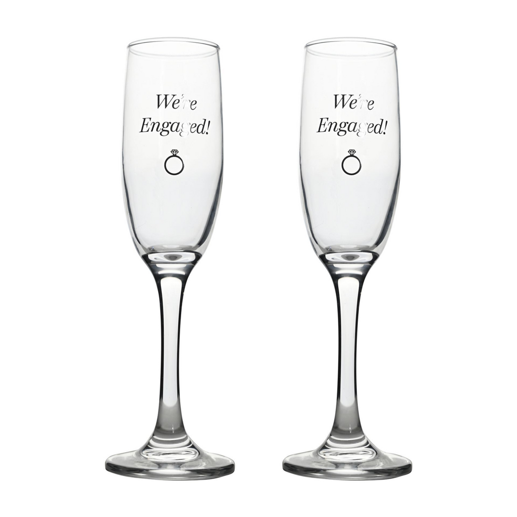 Amore Champagne Flutes Set of 2 - Engaged