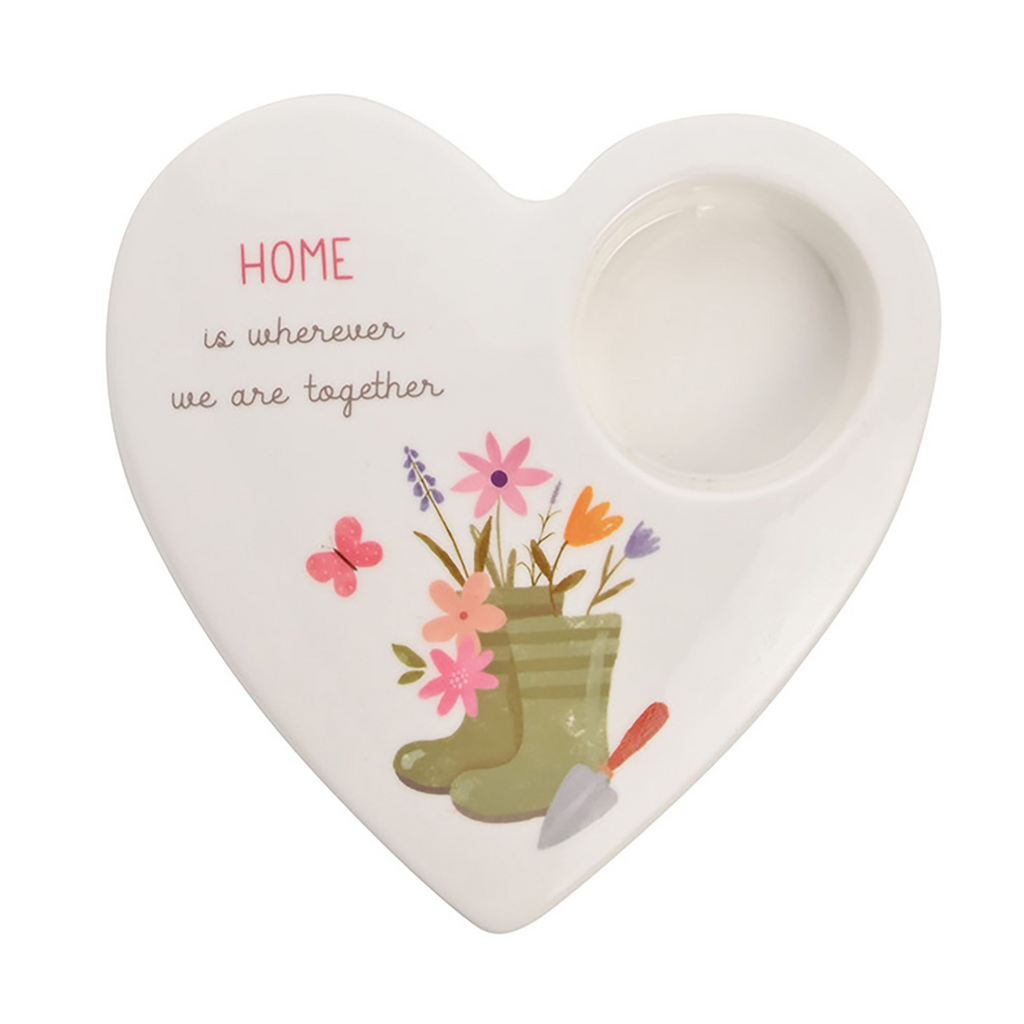 Love Life Ceramic Tea Light Candle Holder - Home