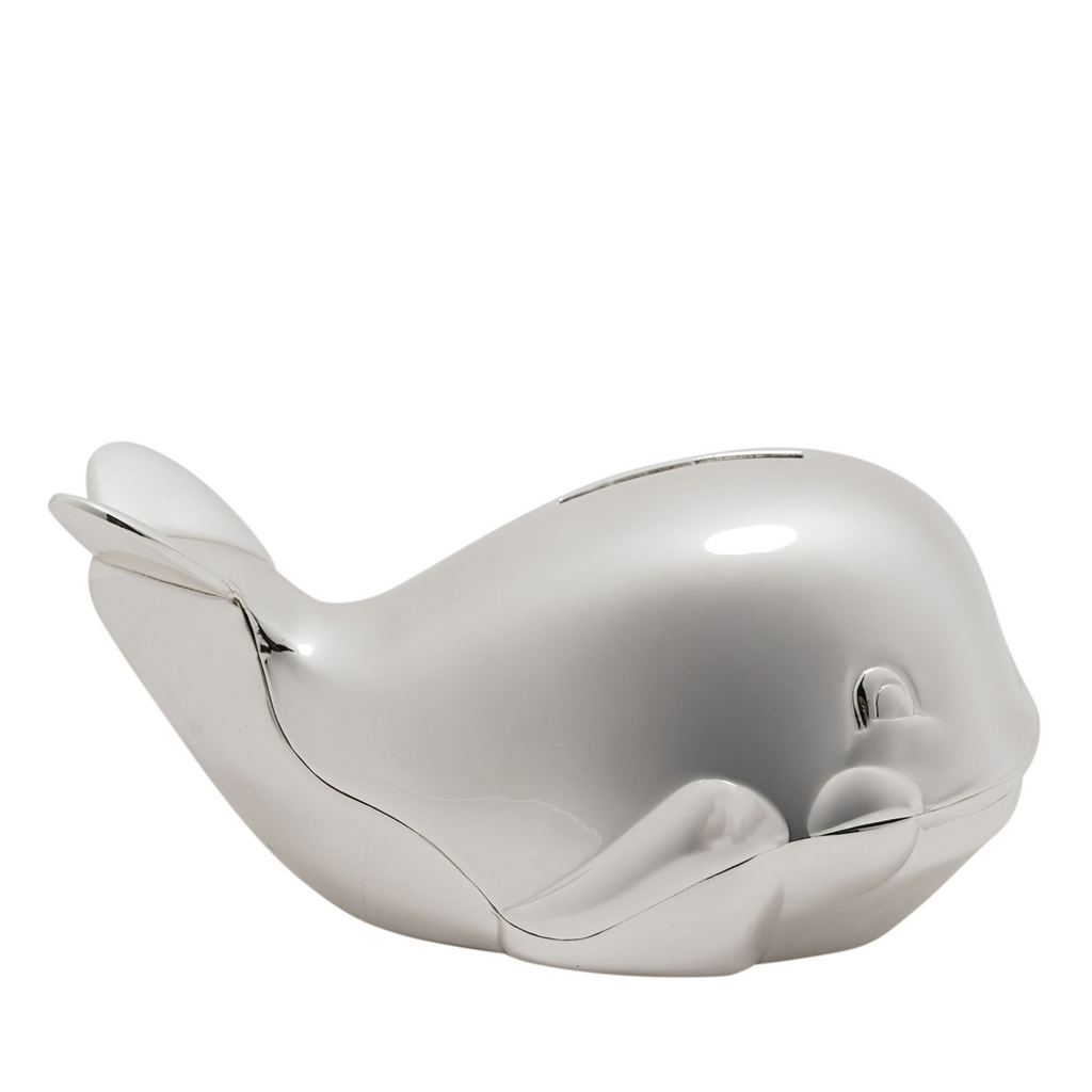 Bambino Silver Plated Whale Money Box