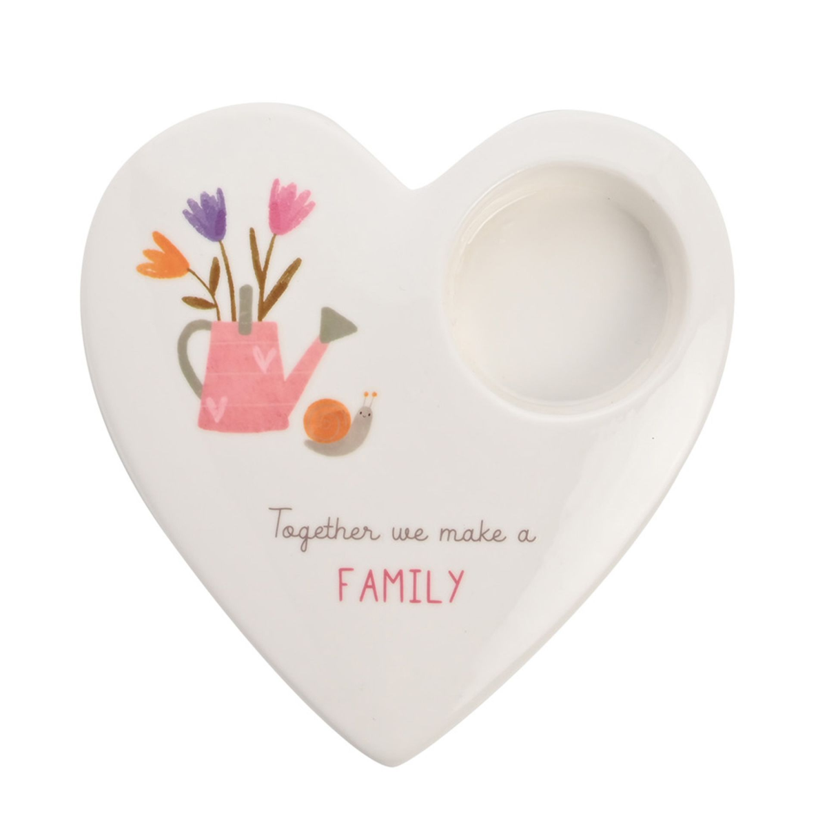Love Life Ceramic Tea Light Candle Holder - Family