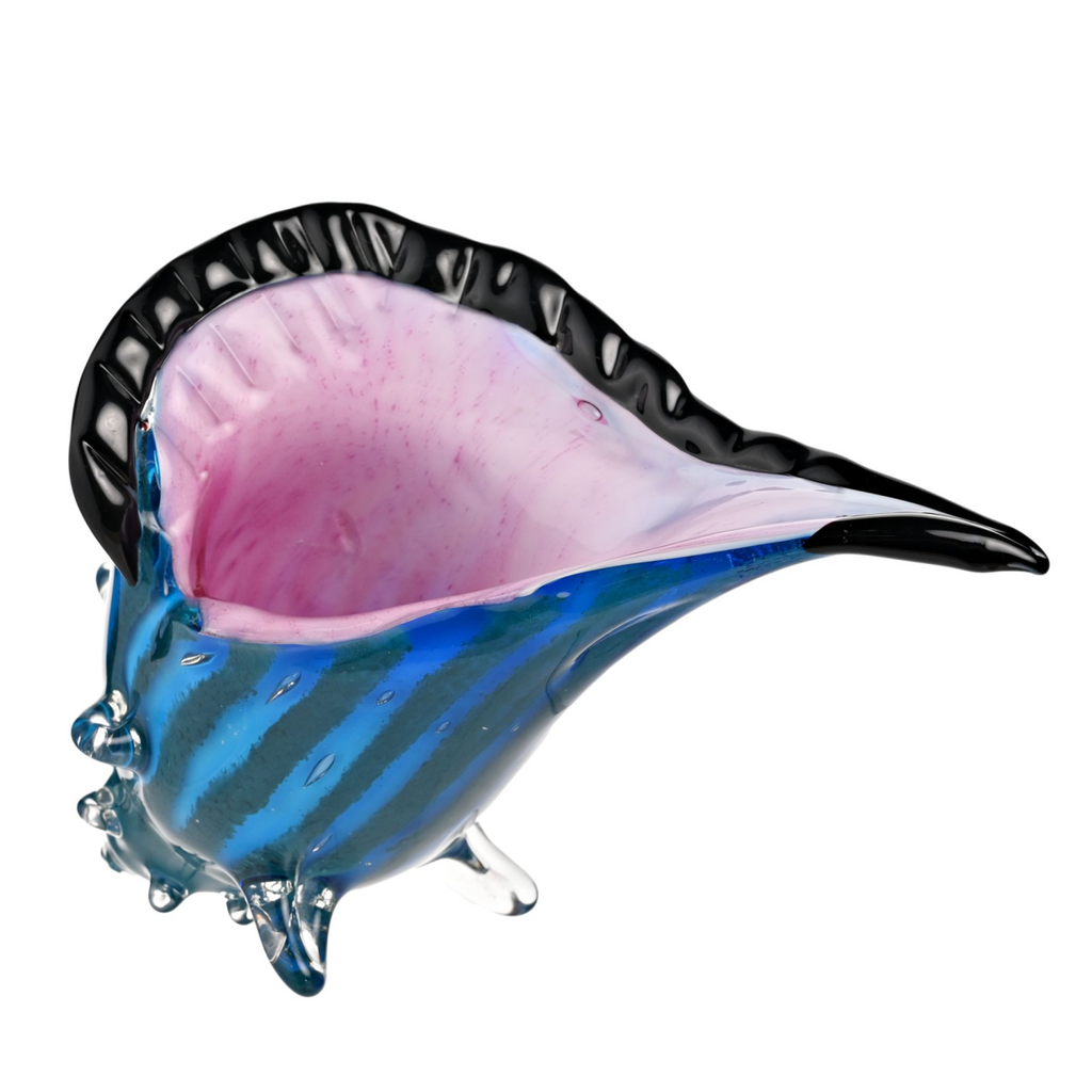 Objets d'art Glass Figurine - Blue Conch Shell