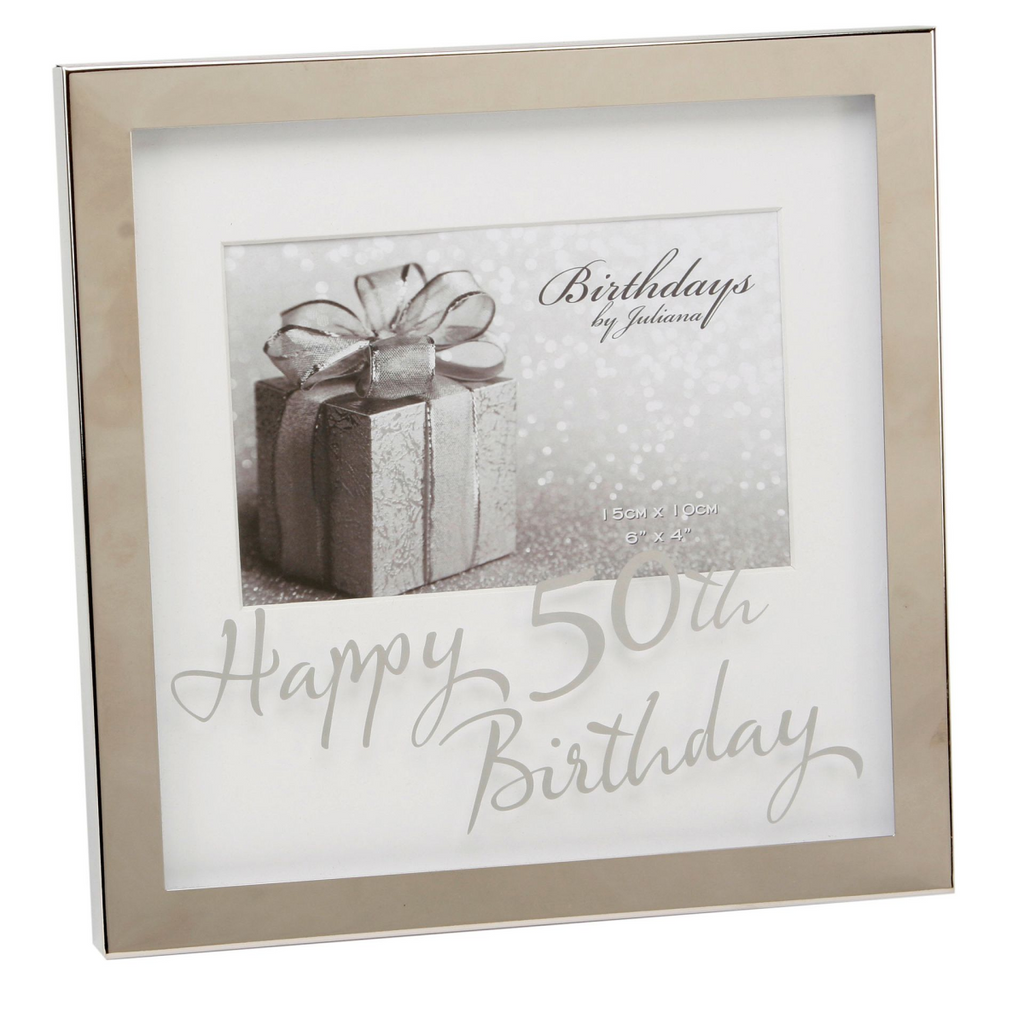 Milestones Box Frame 6 x 4 Mirror Print - 50th
