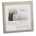 Milestones Box Frame 6 x 4 Mirror Print - 50th