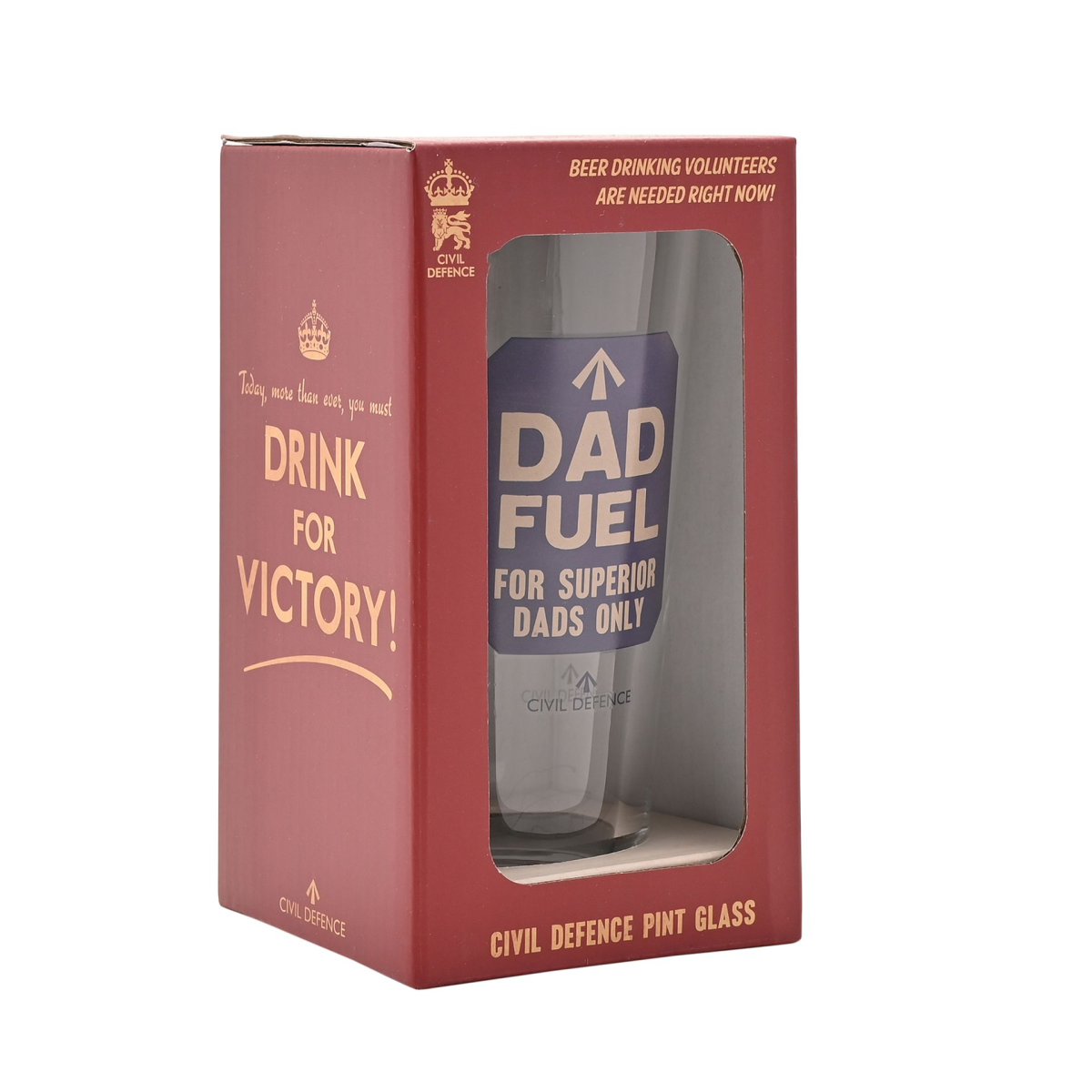 Civil Defence Dad Fuel Pint Glass