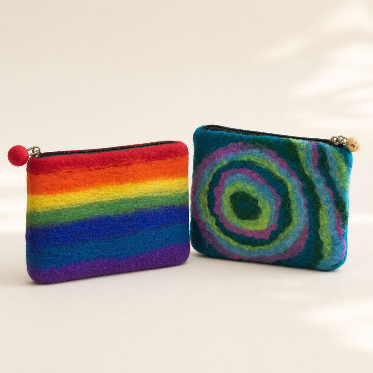 Rainbow Festival Felt Pouch Duo