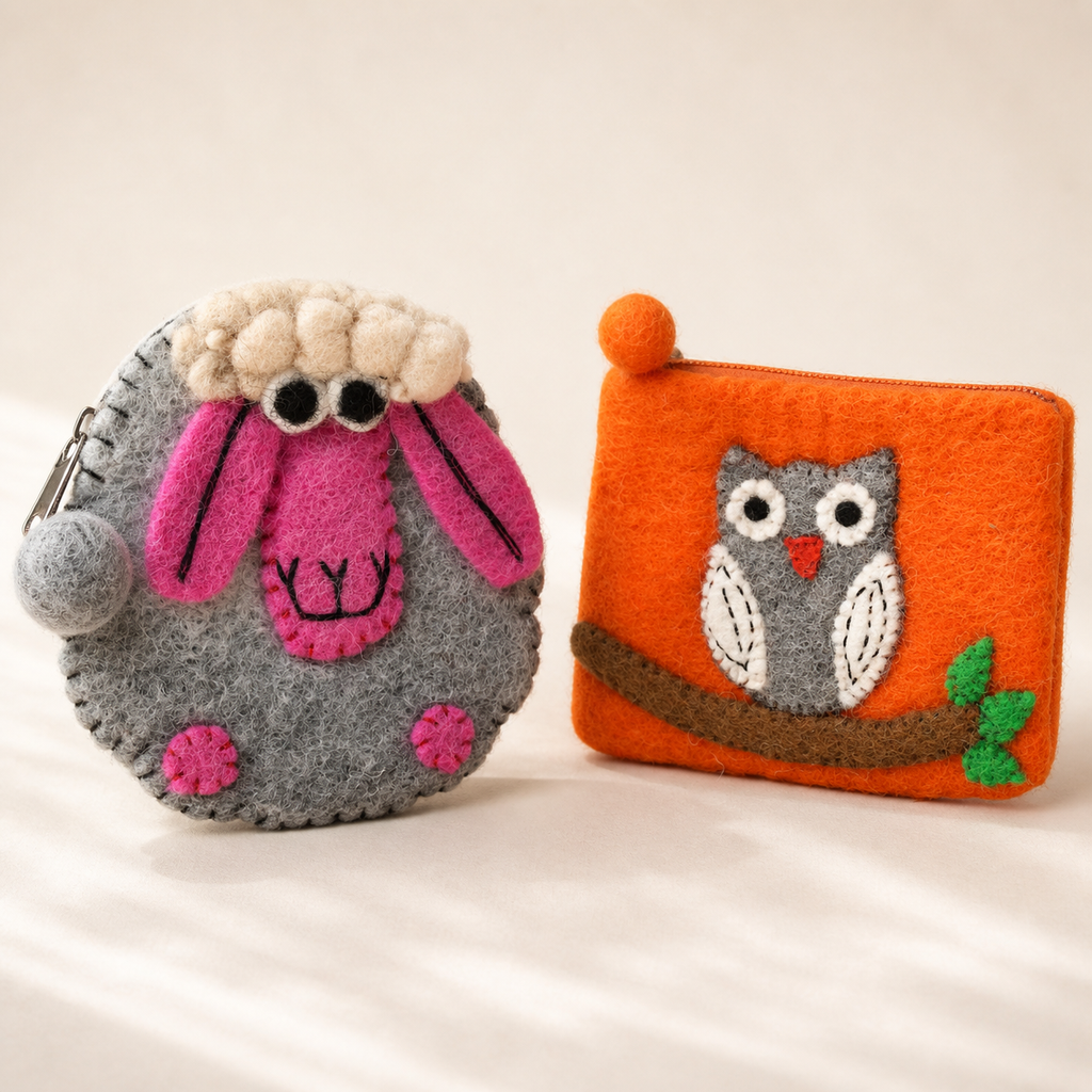 Woodland Friends Felt Pouch Duo