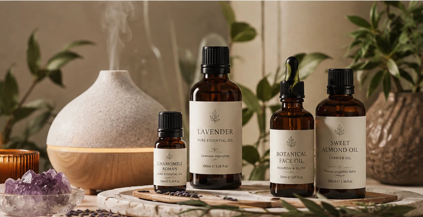 Aromatherapy oils, diffuser and wellness products